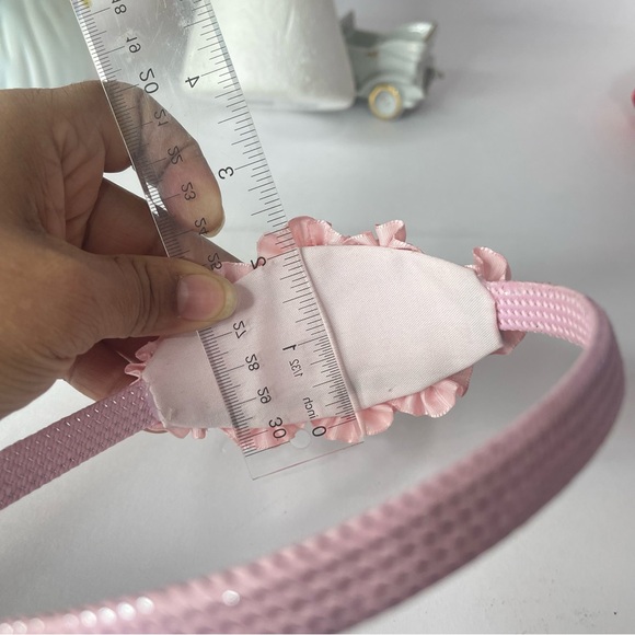 New Girls head bands pink embellished handmade - Picture 12 of 16